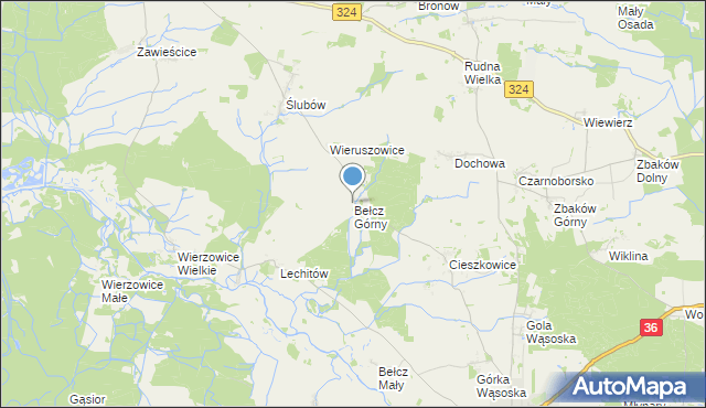 mapa Bełcz Górny, Bełcz Górny na mapie Targeo